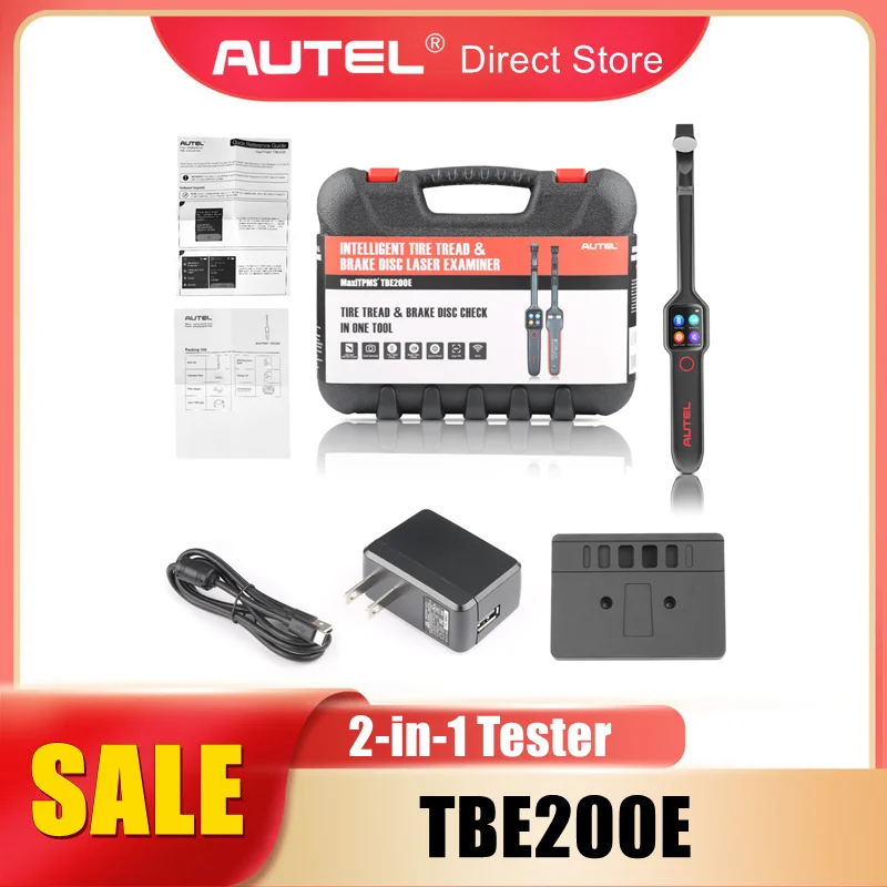 

Autel MaxiTPMS TBE200E 2 in1 Laser Tire Brake Examiner Tire Tread Depth Brake Disc Wear Tester Work with ITS600E