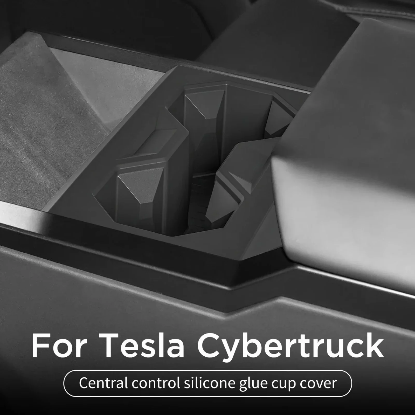 

Держатель для напитков из силикона для центральной консоли Tesla Cybertruck 2024, органайзер для хранения, аксессуары для салона автомобиля, черный/серый