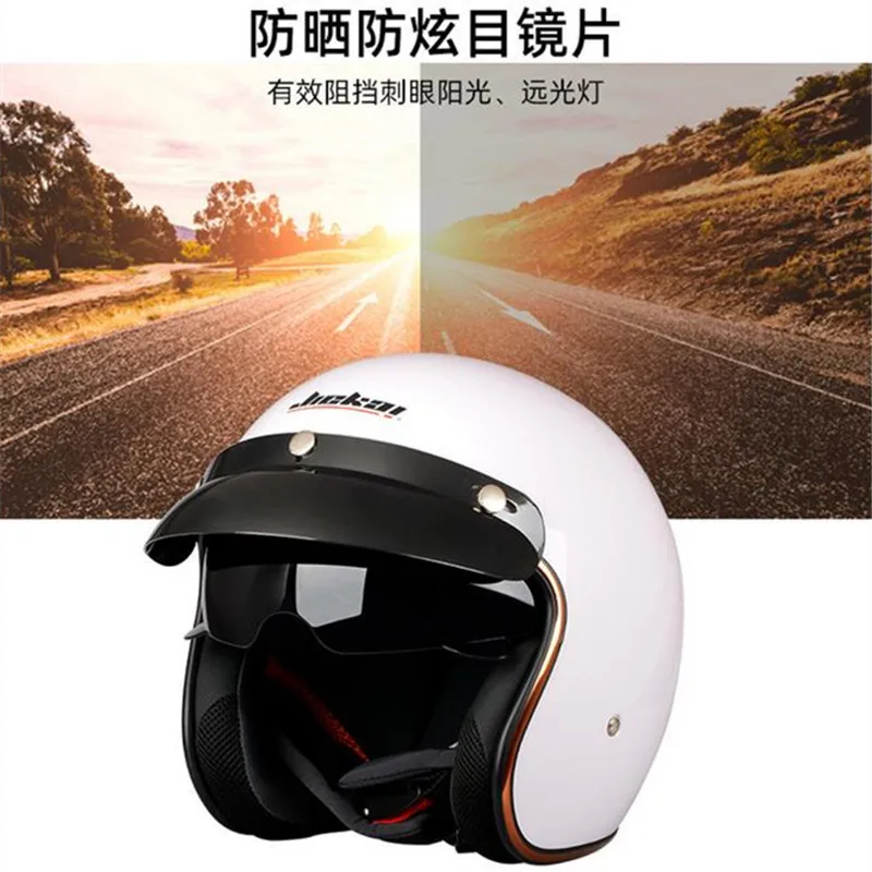 Motorcycle DOT Certified Helmet 3/4 High Quality Chopper Bike Helmet Retro Capacete Casco Motocycle JIEKAI 510