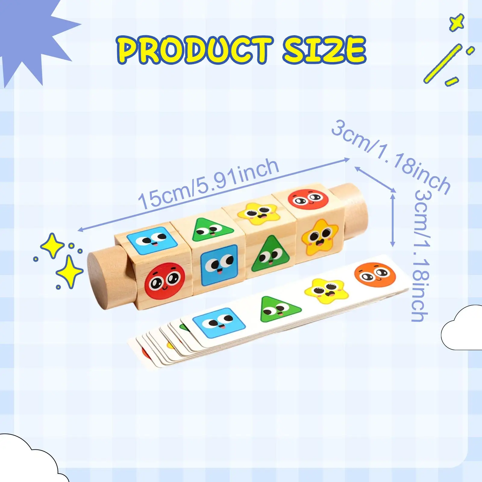 Matching Block Puzzles Rotation Building Blocks Fine Motor Skills Early Learning Educational Toys for Ages 3 Years and up