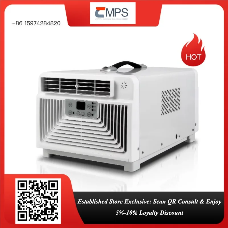 Portable 2600BTU 300W Energy Saving Air Conditioner Remote Control Mini Mobile Home Office Camping Pet Space Battery Car