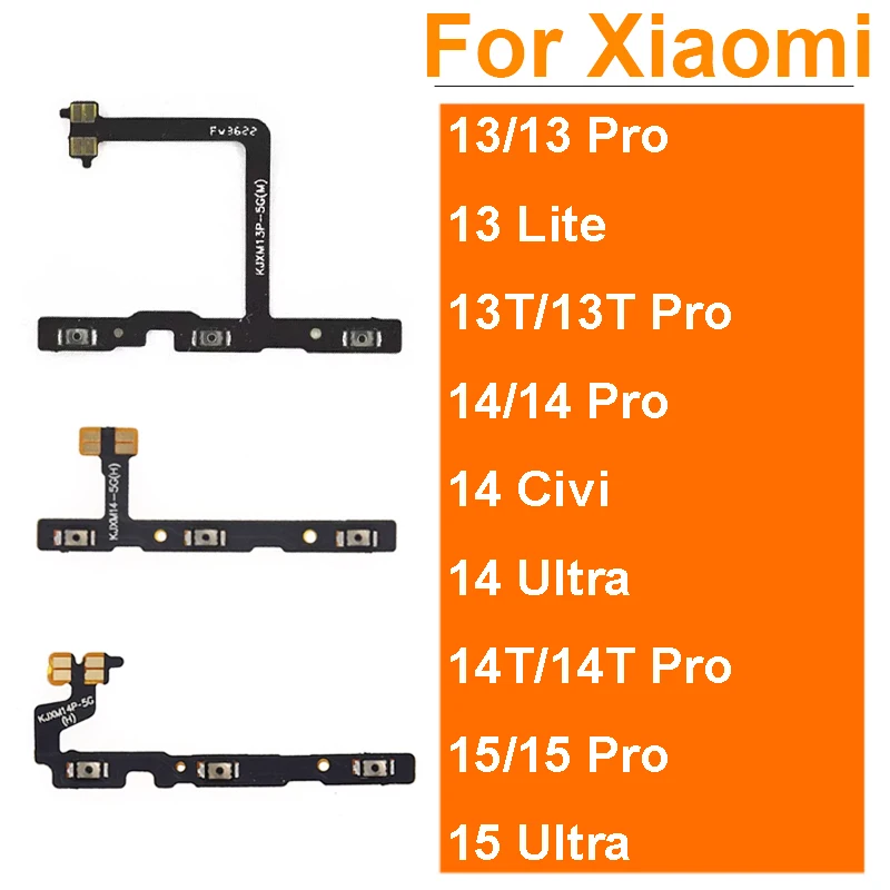 

Power Volume Side Key Flex Cable For Xiaomi 13 13T 14T 15 Pro Ultra 13 Lite 14 Civi Voulme Side Button Flex Ribbon Repair Parts