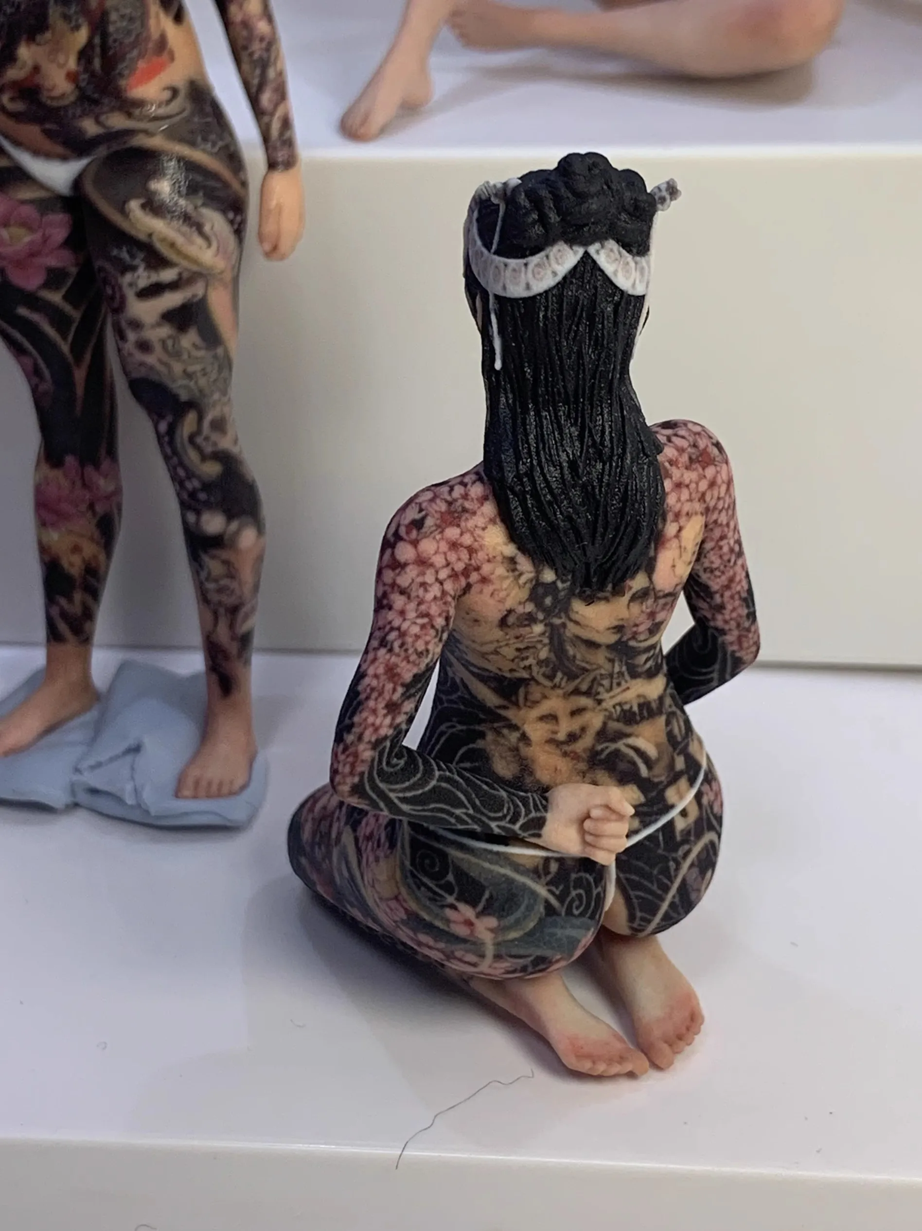 1/16 مقياس أنثى الشكل اليابانية الوشم المحارب ياكوزا الساموراي تمثال واقعي نموذج سيارة مشهد صغير جمع لعبة لتقوم بها بنفسك هدية