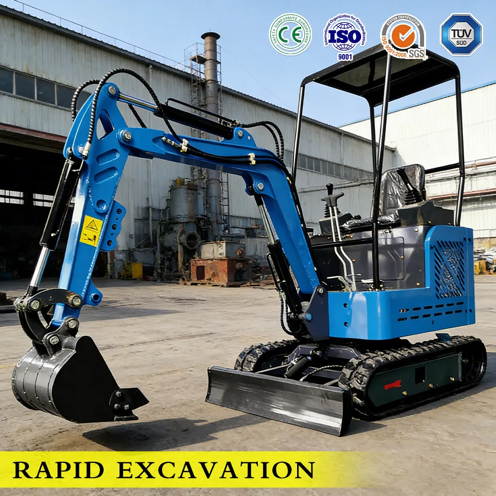 

Портативный мини-экскаватор 1.5Т на гусеничном ходу, простое управление, работа в узких пространствах, машина для небольших проектов, сертифицирован CE/EPA