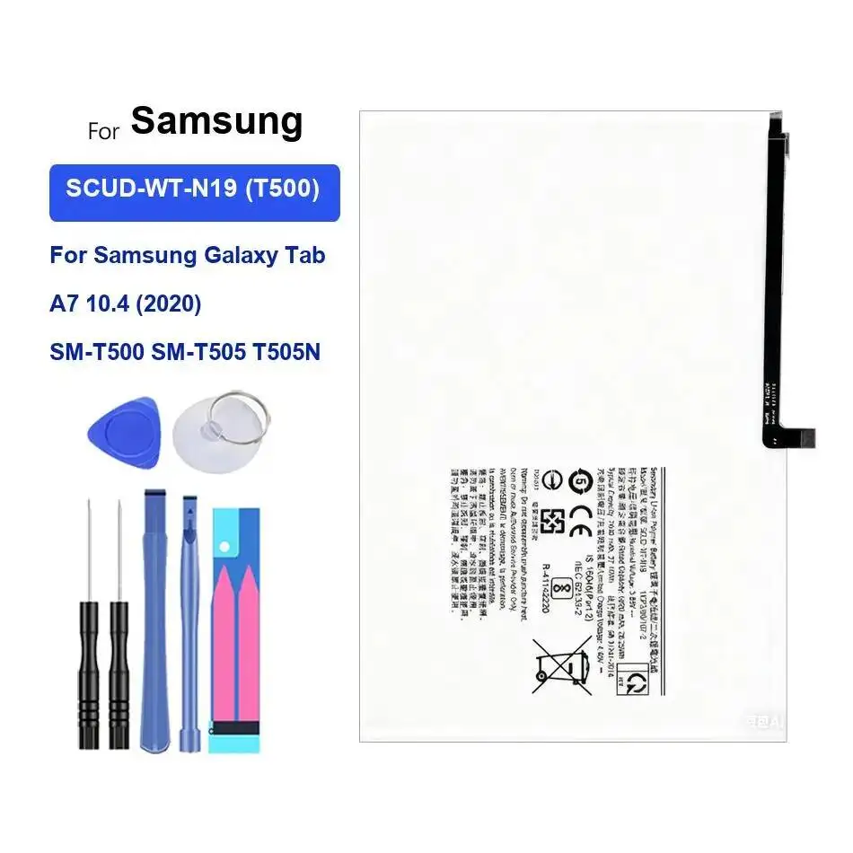 

Tablet Battery For Samsung Galaxy Tab A7 10.4 2020 SM-T500 SM-T505 T505N Scud-WT-N19 T500 Premium Replacement 7040Mah