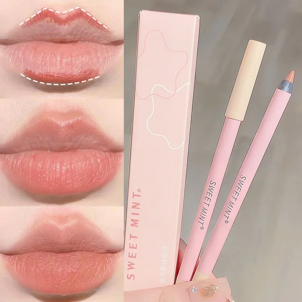 Matte Smooth Lip Liner ปากกาลิปสติกติดทนนานปากกา Outline Contouring กันน้ํา Lipliner ดินสอ Nude Brown Lip Tint เครื่องสําอาง