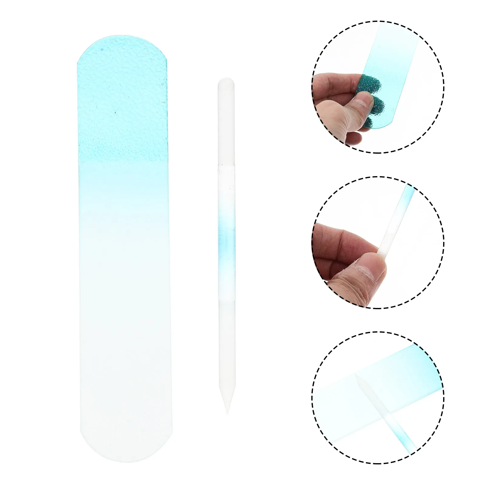 

2Pcs Glass Nail Files for Natural Nails Professional Double Sided Smooth Polishing Manicure Tool Reusable Crystal Nail File Set