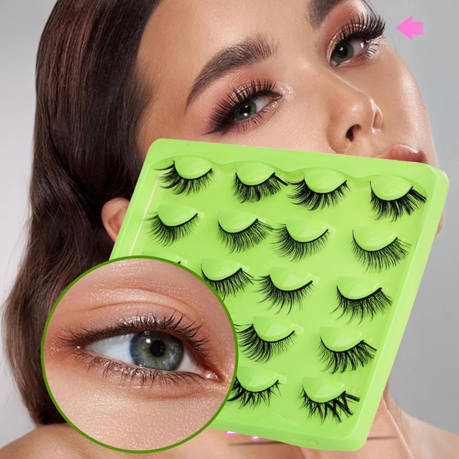 フォックススタイルつけまつげ ブラック 太くカールしたつけまつげ ソフトな漫画風つけまつげ デイリーメイクやステージメイク用