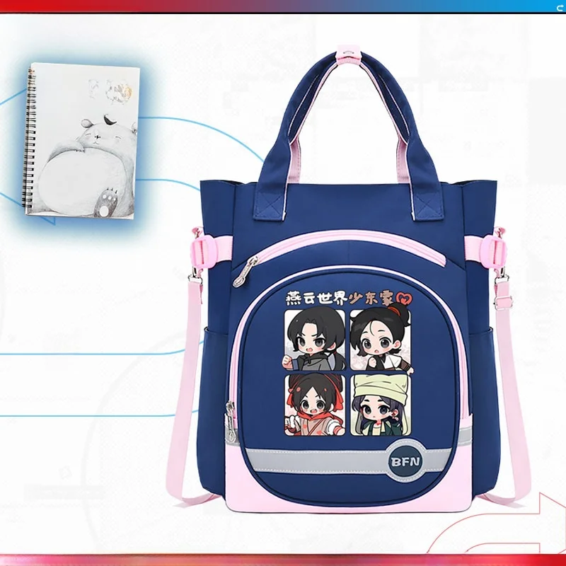 حقيبة ظهر مدرسية كبيرة السعة للطلاب، حقيبة يد بحزام كتف واحد، حقيبة ظهر ناعمة للشباب بسحاب، للاستخدام اليومي بشكل مربع #5