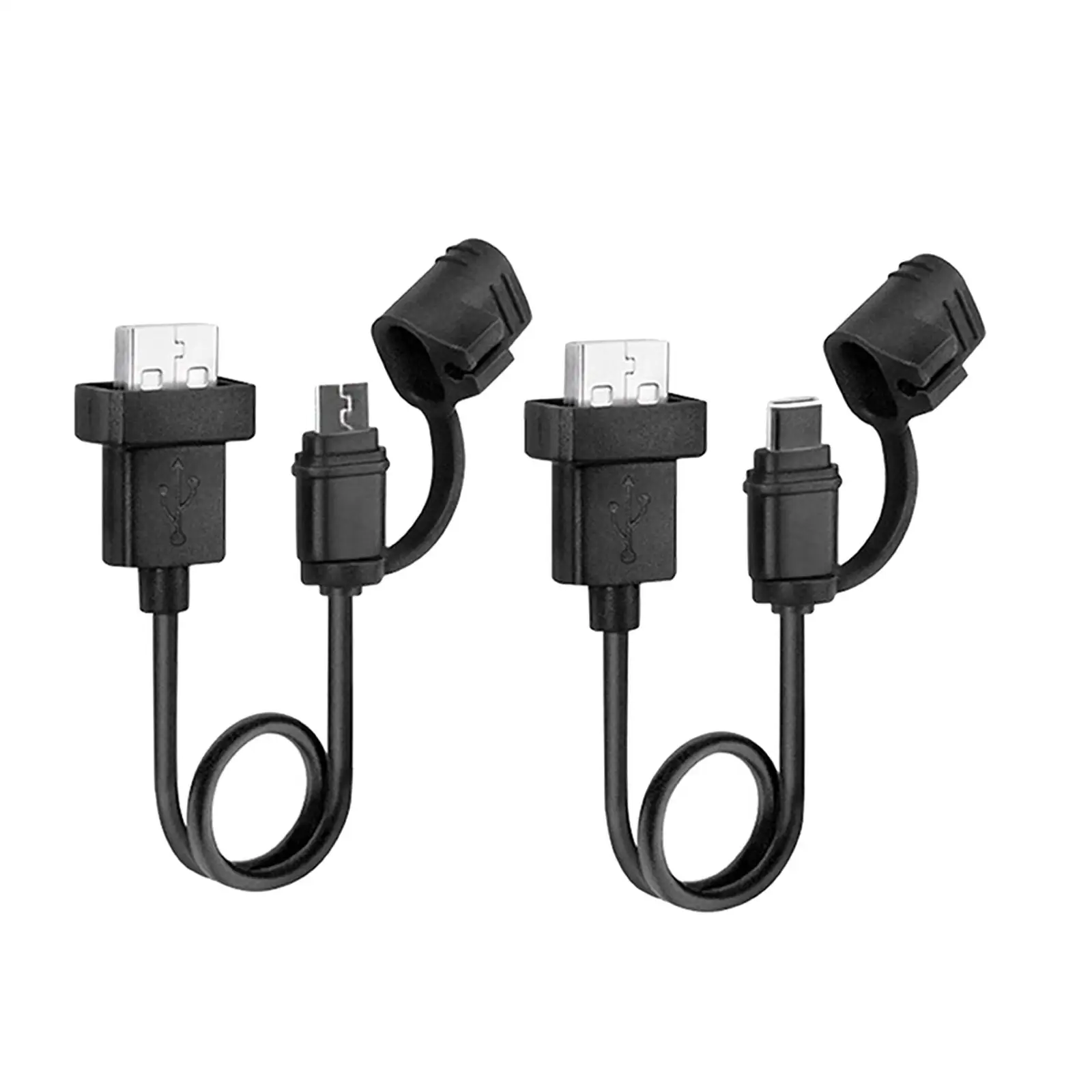 USB Waterproof Mobile Phone Charging Cord Reinforced 32cm Connector for Motorcycle Cycling Adventure