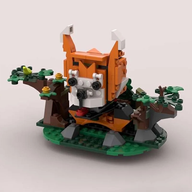144pcs MOC Jungle Explorer Tribute Red Panda Statue City Model Building Blocks Architecture Toy Idea Festival Gifts Brick