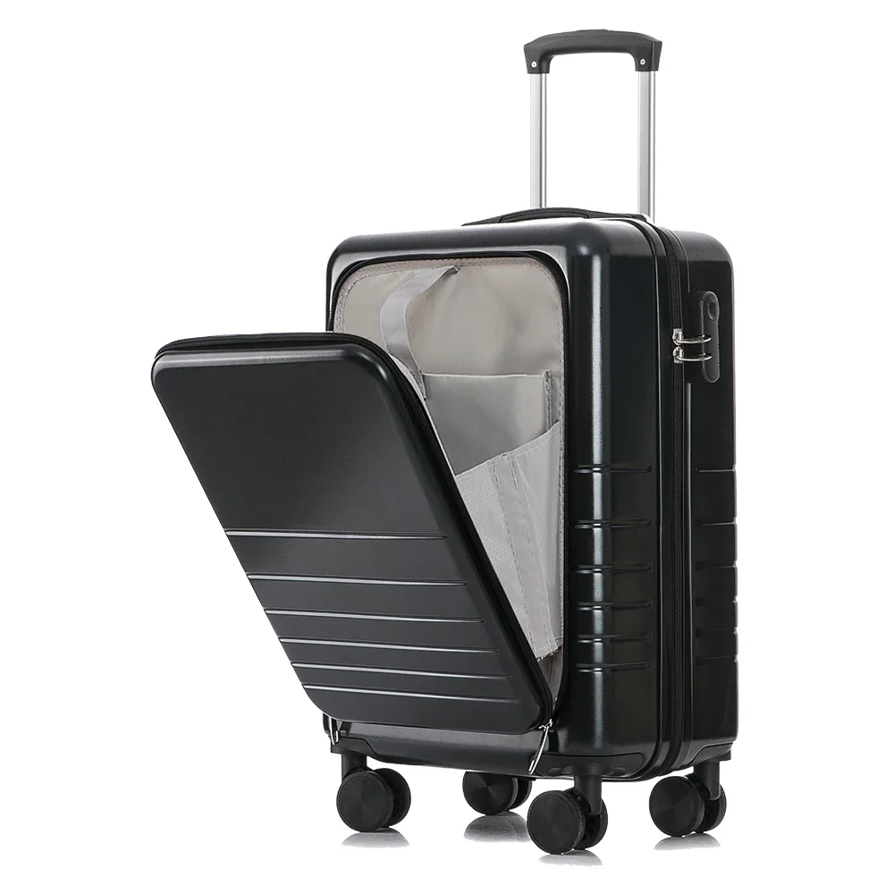 Multifunctional high-quality hand-held trolley front open accessible laptop pocket business luggage