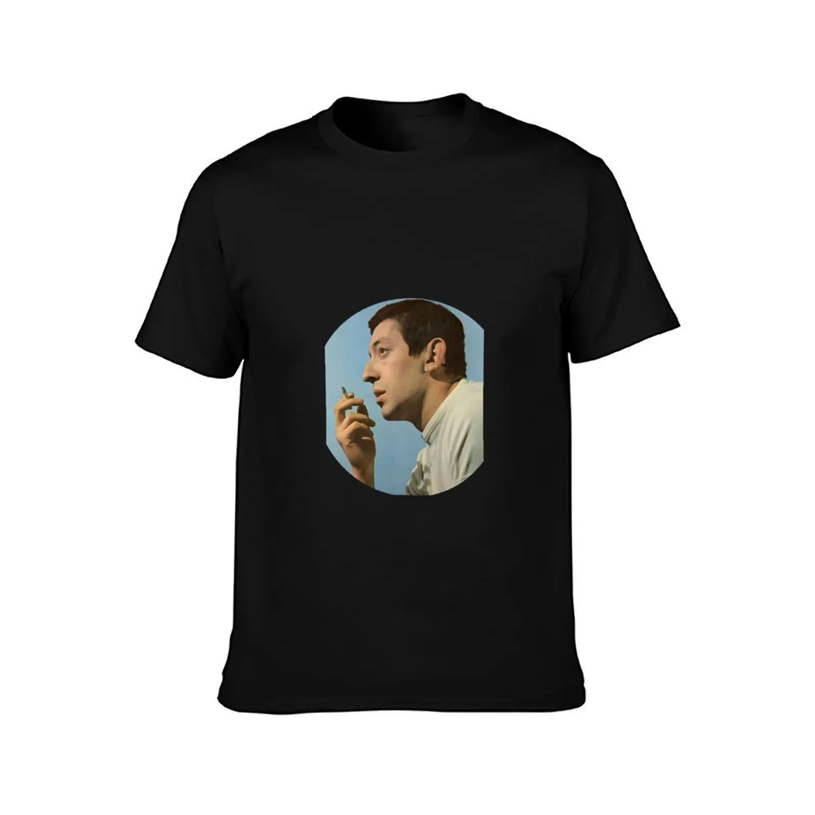Serge Gainsbourg T-Shirt, Summer Casual Cotton Tee, Oversized Streetwear Tops, Vintage Graphic Print, Loose Fit Short Sleeve