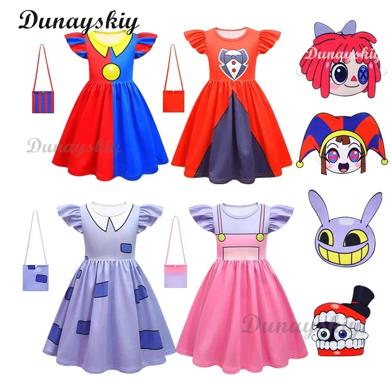 Cartoon TV Amazing Cos Digital Circus Ragatha Pomni Cosplay Costume Role Play Adult Women Girls Dress Disguise Halloween Suit