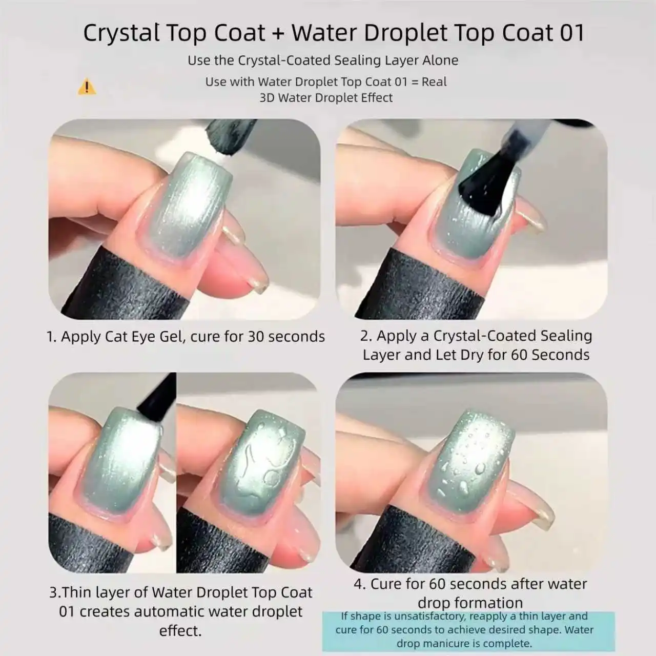 MIANEL 2026 Summer Bestseller Drop Shaping Top Coat, Sheer Crystal Plating Functional Nail Gel, Popular Water Drop Bead Effect