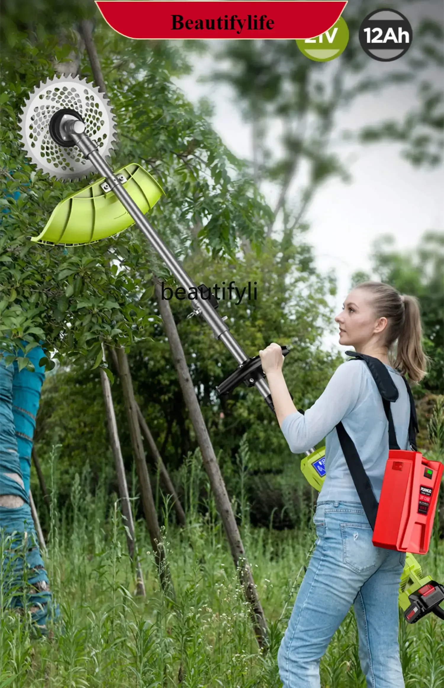 

E132 Electric lawn mower high power backpack lithium battery lawn mower brushless rear brush cutter