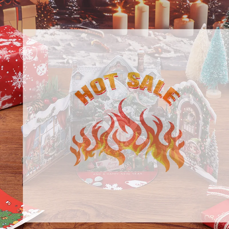 

3D Рождественская открытка «Ночь перед рождественской сцены» с Санта-Клаусом, девочкой, снежной деревой, праздничная поздравительная открытка
