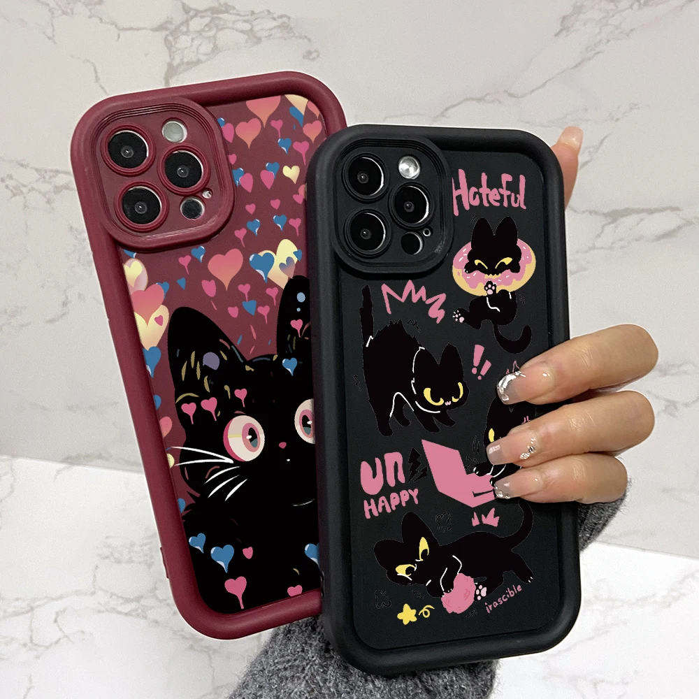 Doodle Cat Phone Case for Samsung Galaxy A54 A53 A52 A52s A51 A50 A34 A33 A32 A31 A30 A25 A20 A13 A12 A11 4G 5G Soft Capa