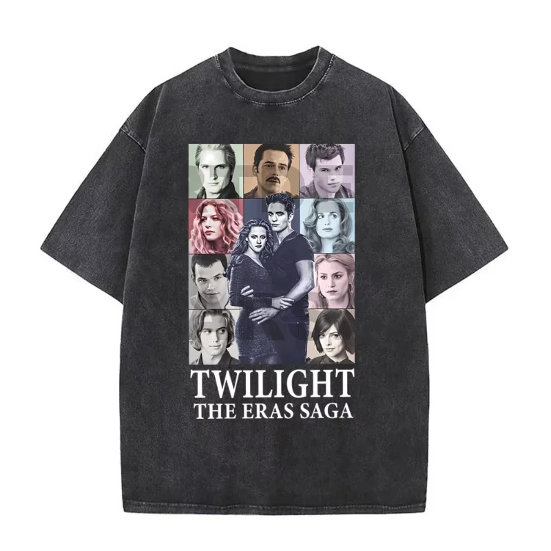 Washed Vintage Movie Twilight I Love Boys Who Sparkle Robert Pattinson T Shirt Edward Cullen Tshirt Men Women Oversized T-shirt