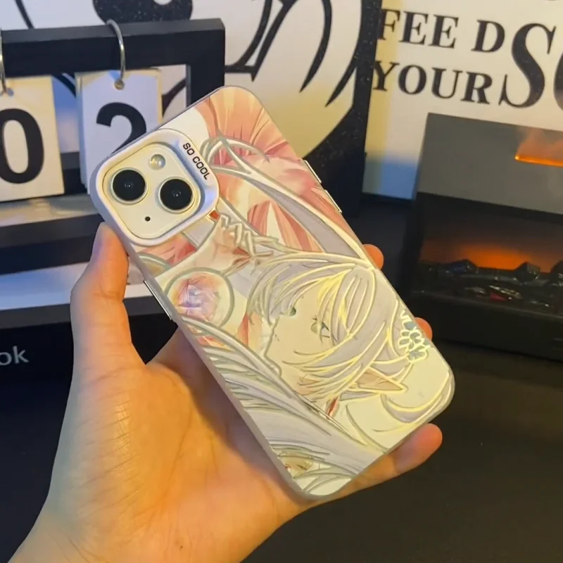 Funda de teléfono bonita Frieren Magic Girl para iPhone 11 12 13 14 15 16 17 Pro Max Plus XR mini Beyond Journey's End cubierta a prueba de golpes