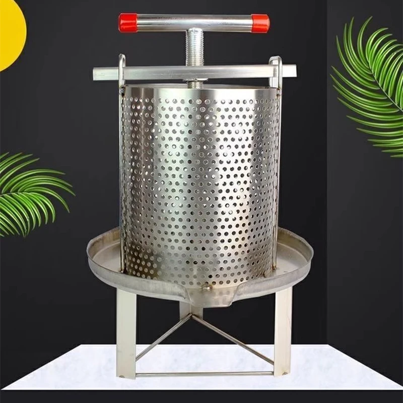 ماكينة ضغط العسل اليدوية مستخرج العسل المقاوم للصدأ السميك من الفولاذ المقاوم للصدأ مع 3 مرشحات العسل دليل منزلي مسبقًا