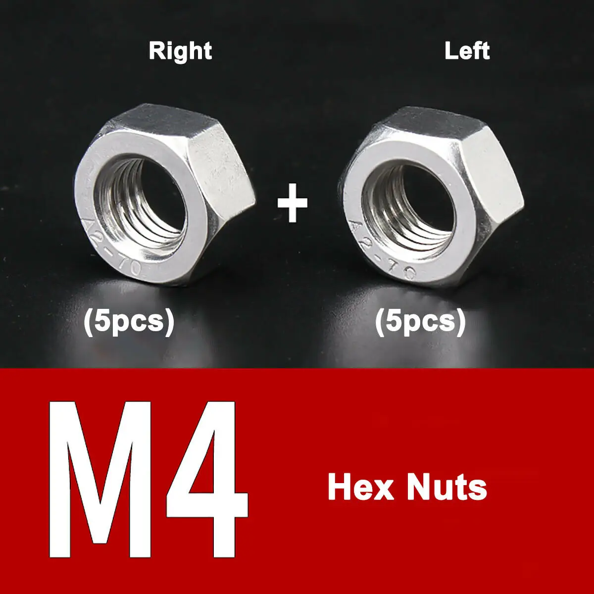 304 Stainless Steel Left And Right Thread Double End Thread Rod Stud Bolts M4-M16 Positive and Reverse Hexagon Nuts