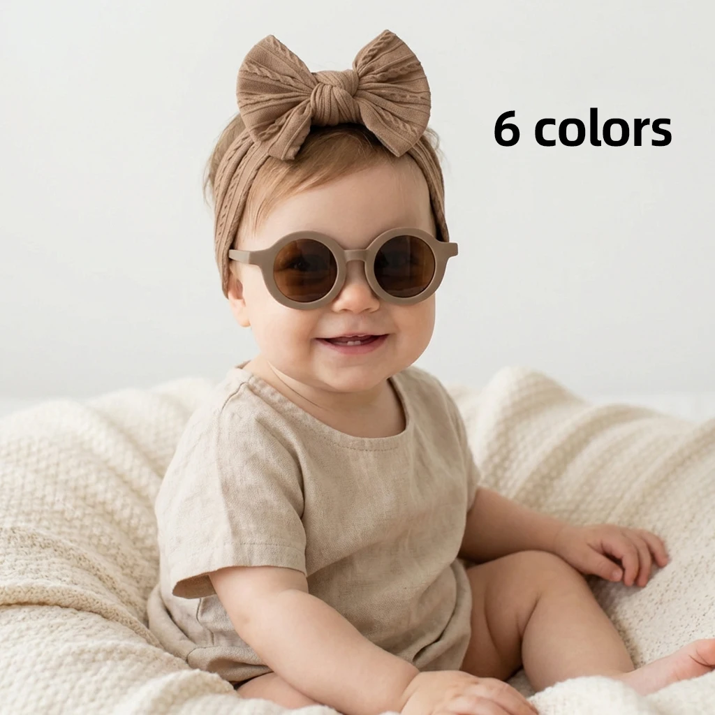 

2pcs Children's Headband And Glasses Set Baby Wide Jacquard Headscarf Infant Nylon Bow Headband for Kids