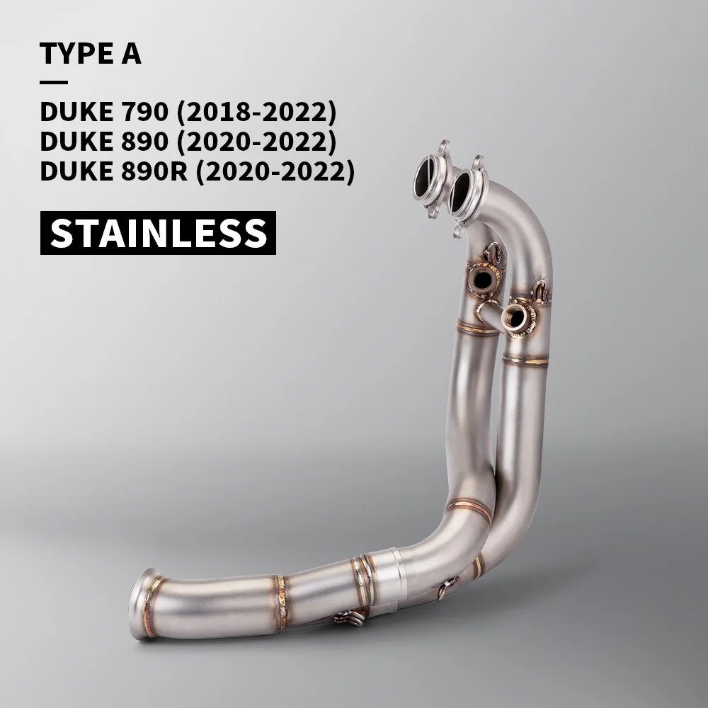 سبائك التيتانيوم الانزلاق على الهروب دراجة نارية نظام كامل العادم الجبهة الأوسط وصلة الأنابيب ل Duke790 DUKE 790 جميع السنوات