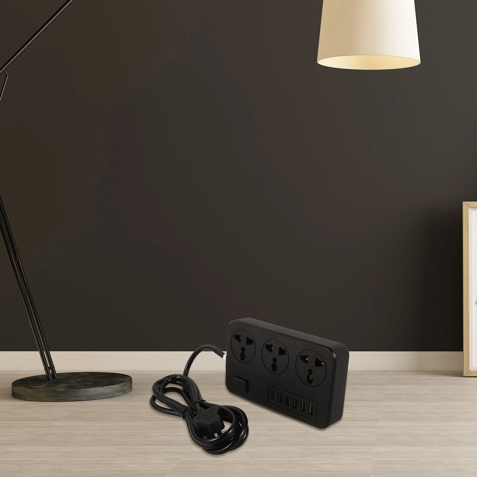 

Usb Power Strip Black Extension Cord With Multiple Outlets For Home Office Charging Socket Flat Plug Board Electrical Outlet