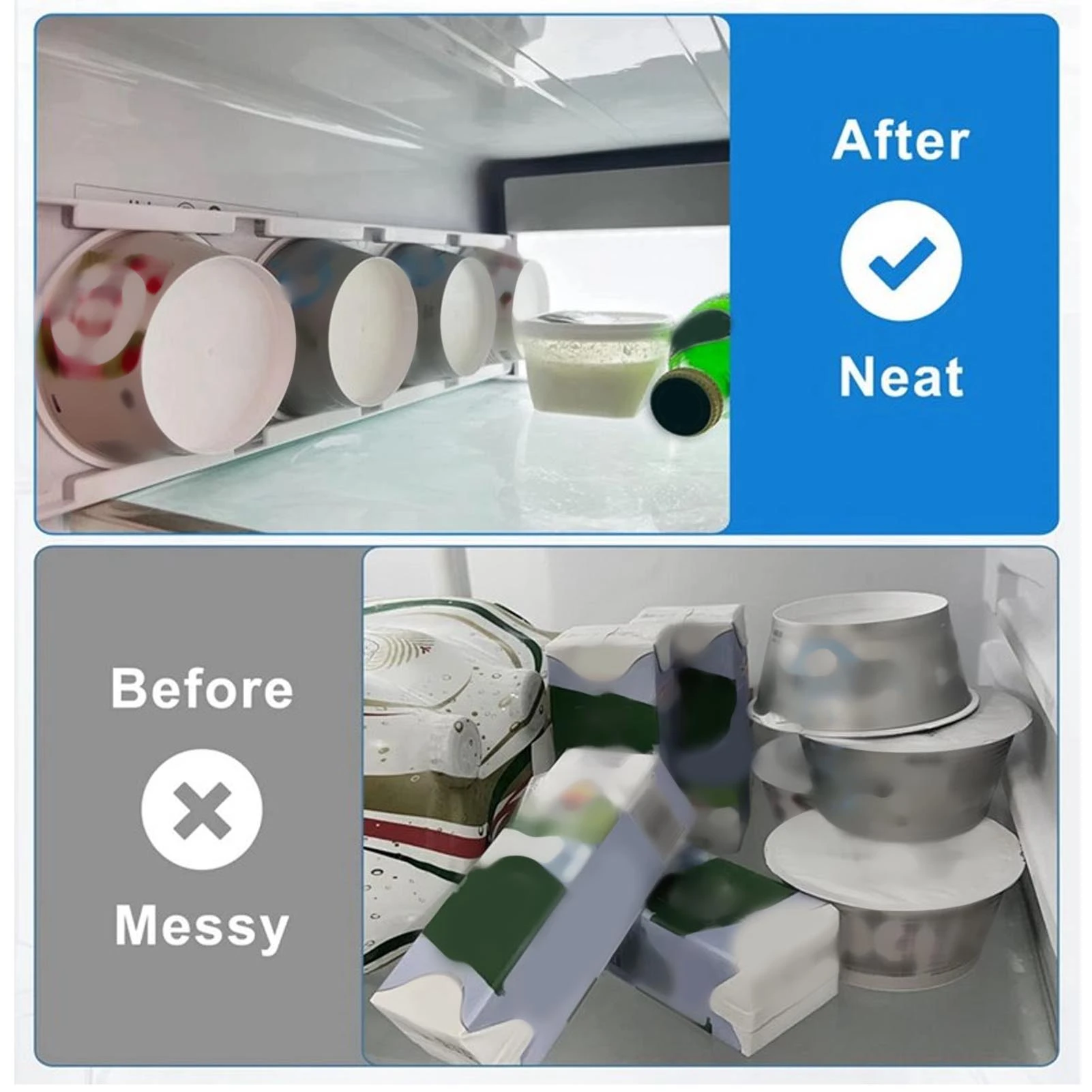 Yogurt Sliders Yogurt Fridge Organizer Easy To Install 3.75in Wide Mouth Yogurt 4 Capacity Space Saving for Small Refrigerator