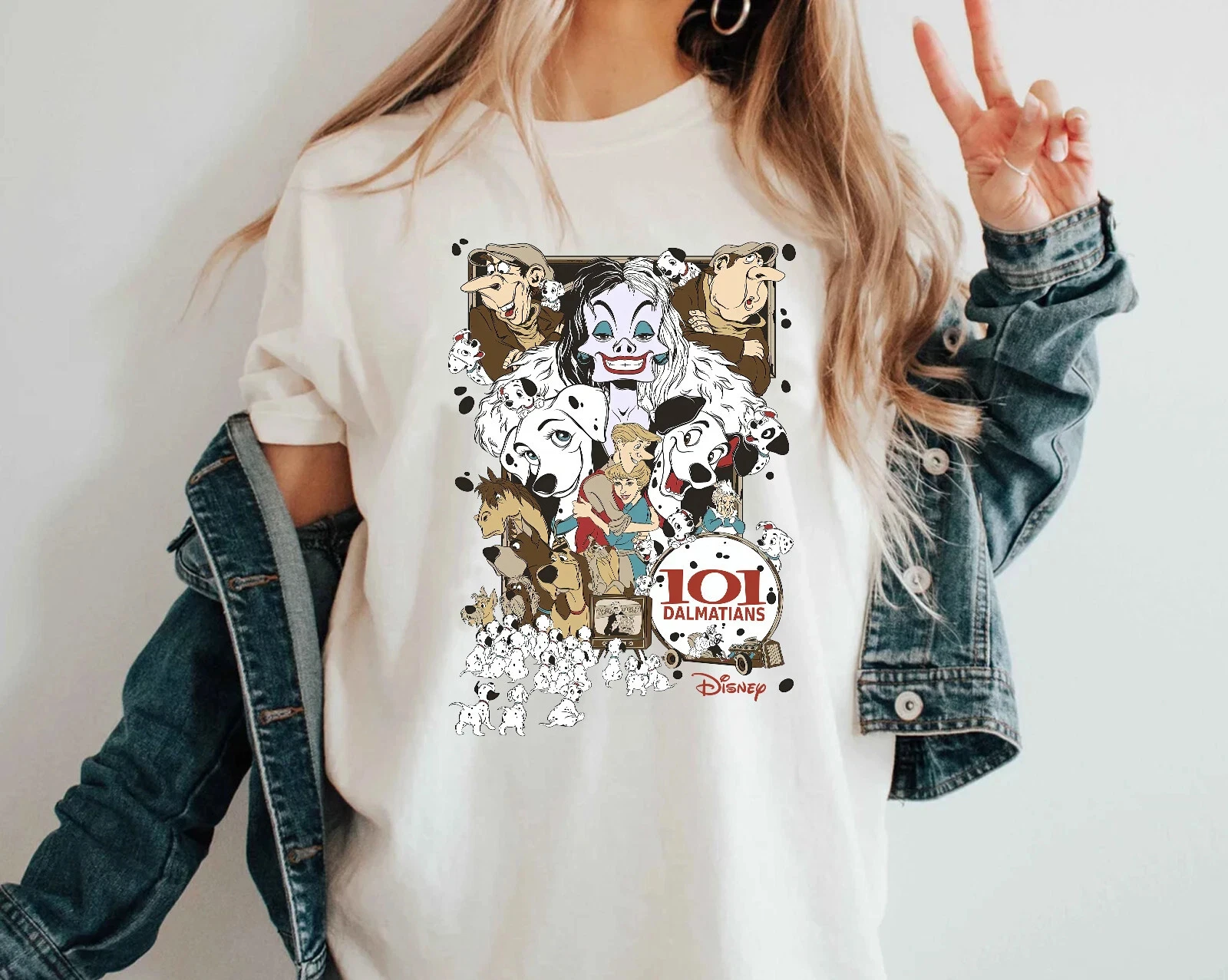 ديزني 101 الدلماسي ريترو جروب الرجال والنساء الكبار القمصان، قمصان رياضية الأطفال تي شيرت القطن موضة عادية