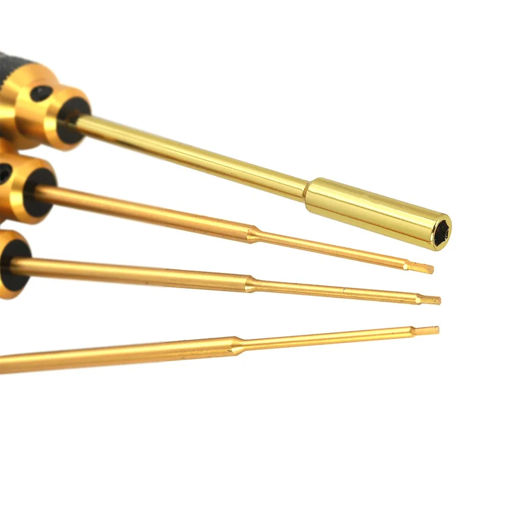 

4pcs/set Titanium Plating 1.27/1.3/1.5/m4 Hexagon Screwdriver Screw Driver Tool Kit For Rc Model Car 1/24 Axial Scx24 90081 C10