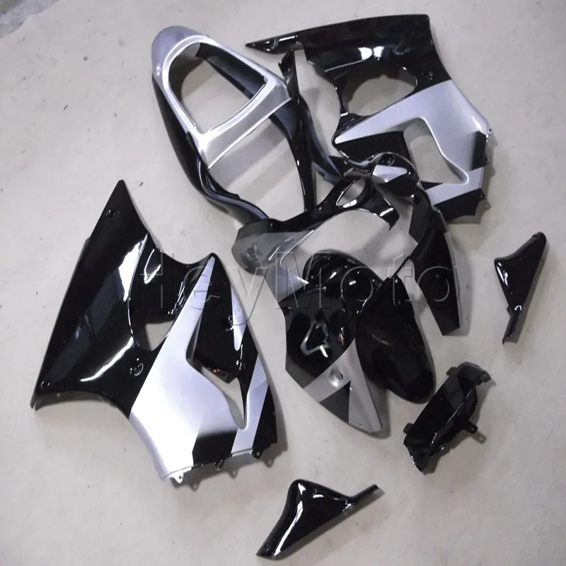 Motorcycle fairings for ZZR600 2005 2006 2007 2008 black silver ZX-6R 2000 2001 2002 ABS motorcycle bodywork Injection mold