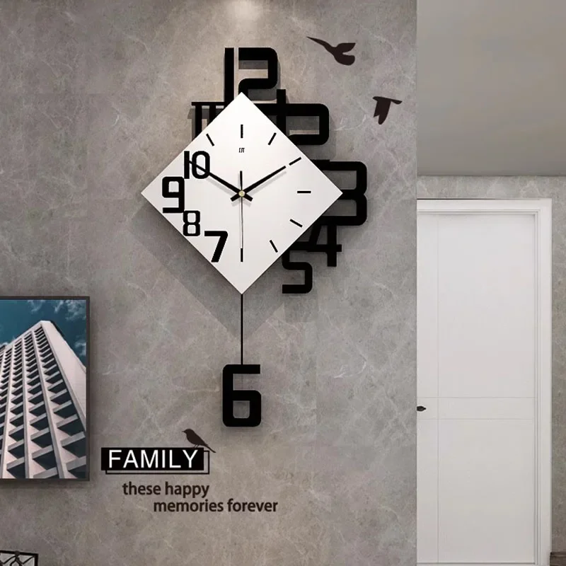 

Большие скандинавские бесшумные кварцевые настенные часы для гостиной и спальни, современный домашний декор с разверткой