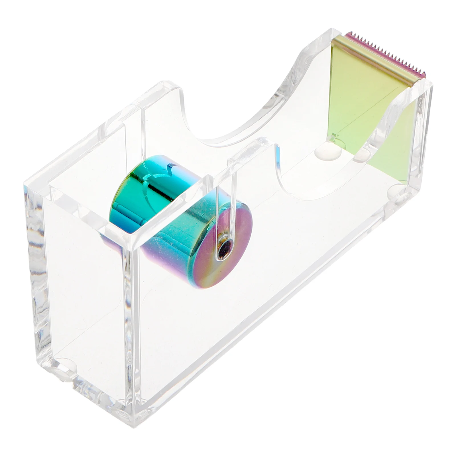 

Acrylic Tape Clear Clear Tape Dispenser Medium Dispenser Metal Core Desktop Hand Tear Non Slip Base Office Supply