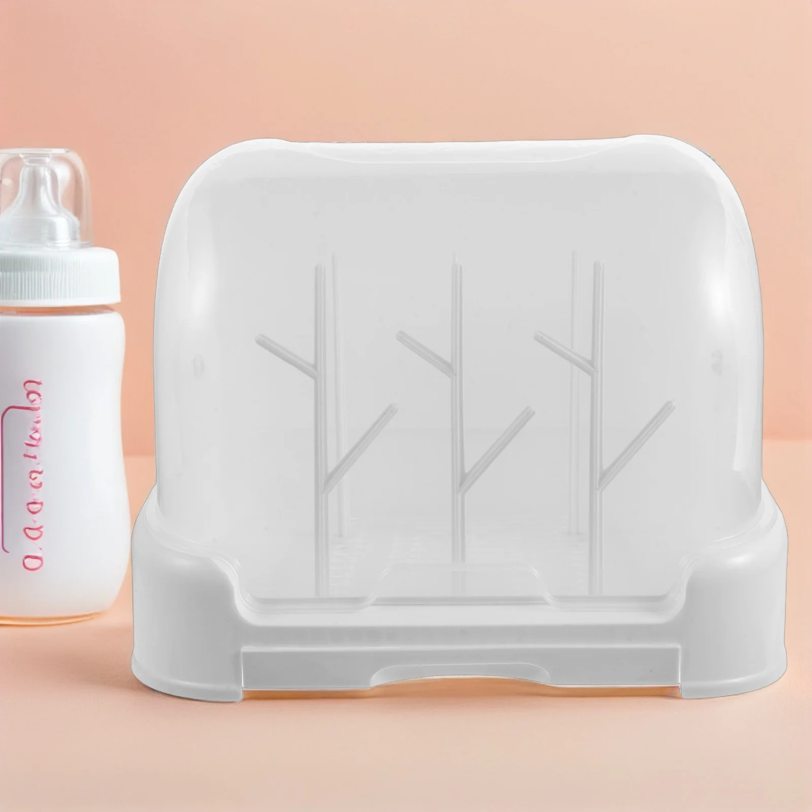 

1 комплект пылезащитной сушилки для бутылочек для предметов первой необходимости для детей. Компактное решение для столешницы для организованных и чистых предметов.