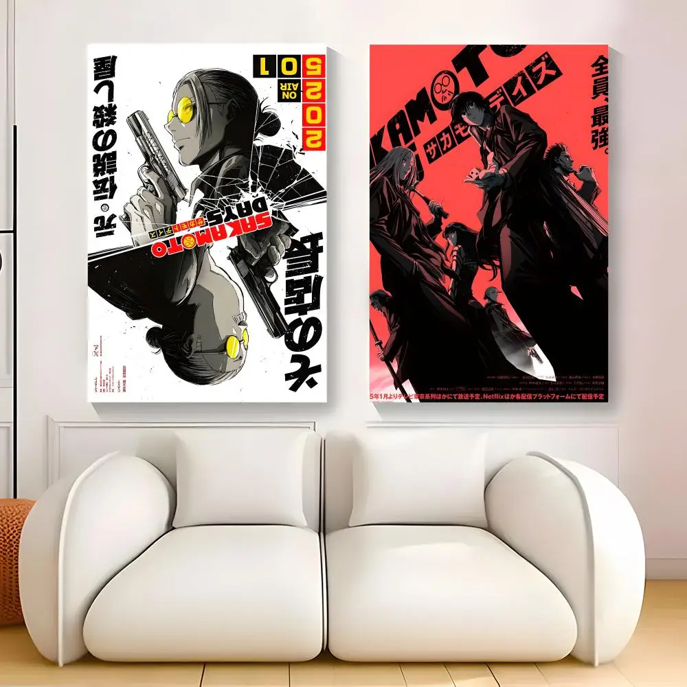 SAKAMOTO DAYS comics Painting Calligraphy Exhibition poster photo oil painting canvas synthetic fiber for living dining room