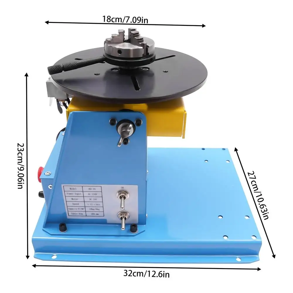 Horizontal/Vertical Rotary Automatic Welding Turntable TIG Welding Ring Positioner Compact 10kg Stable Precise Professional