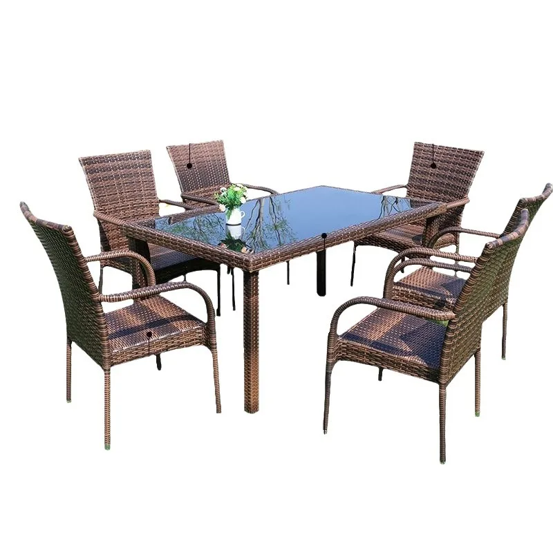 

Outdoor tables and chairs, five piece combination of tables and chairs