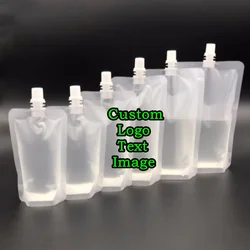 100PCS 30~500ML Frosted Plastic Suction Nozzle Bag Matte DIY Custom Logo Coffee Juice Milk Liquid Beverage Soup Portable Pouches