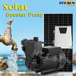 HZUSUN Small Solar Cell Self Priming Booster Water Transfer Pump Set with Controller Portable 24 Volt DC Solar Centrifugal Pumps