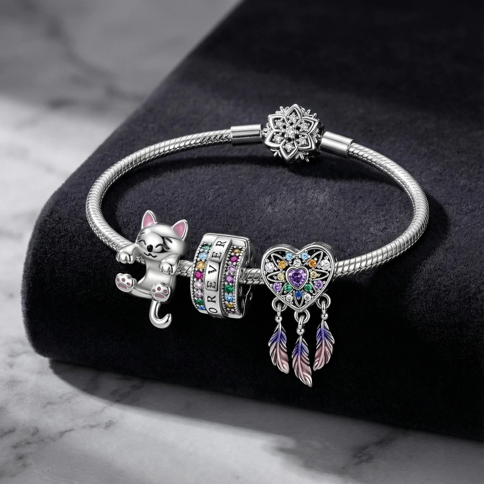 

Подвеска-ловец снов из стерлингового серебра 925 пробы с кубическим цирконием, подходит для браслетов и ожерелий своими руками, подарок для нее, Colgante Plata