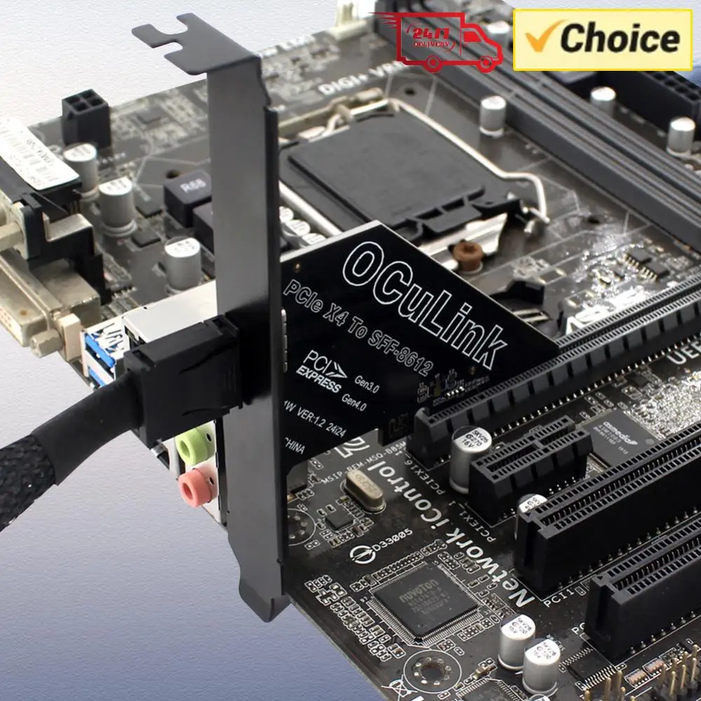 

PCIe To SFF 8611&8612 Adapter Card PCI Express To SFF-8612 Expansion Card Adapter PCIe X4/X1 SSD To U.2 OCUlink SFF-8612 Adapter