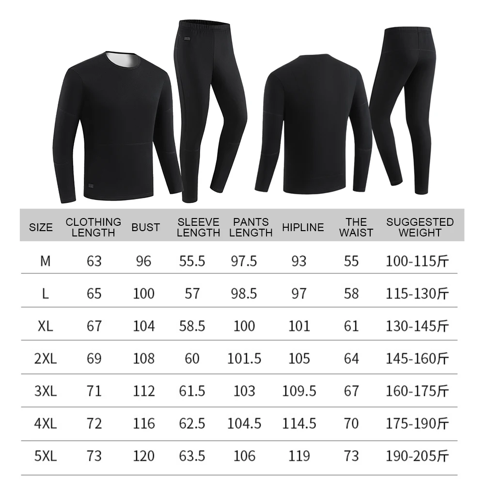 30 Heating Zones Winter Thermal Underwear USB Winter Outdoor Sports Underwear Electric Heating Clothing for Women Men