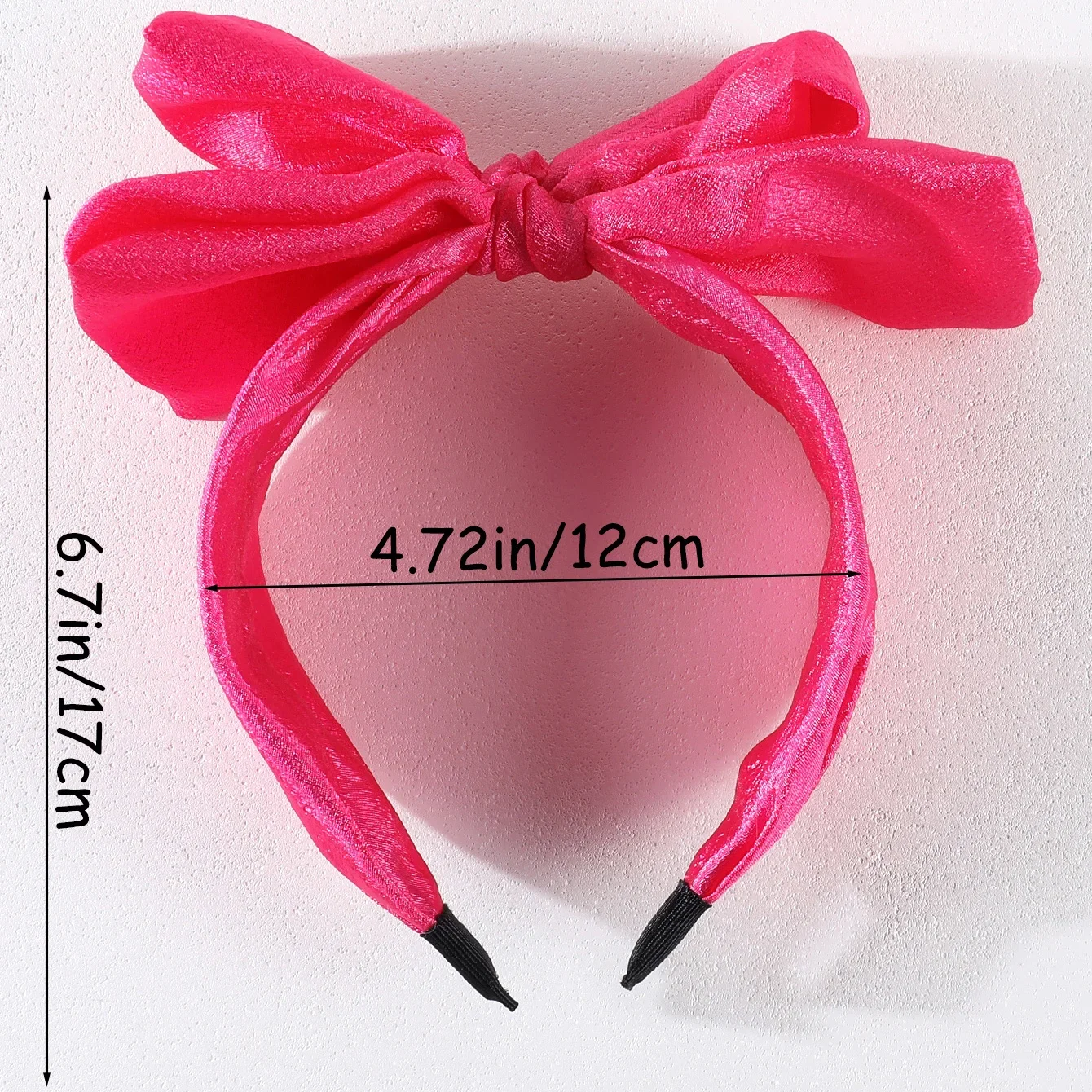 Fashion Seersucker Big Bow Headband for Women Sweet and Lovely Solid Color Wide-Brimmed Headhoop Girls Korean Hair Accessories