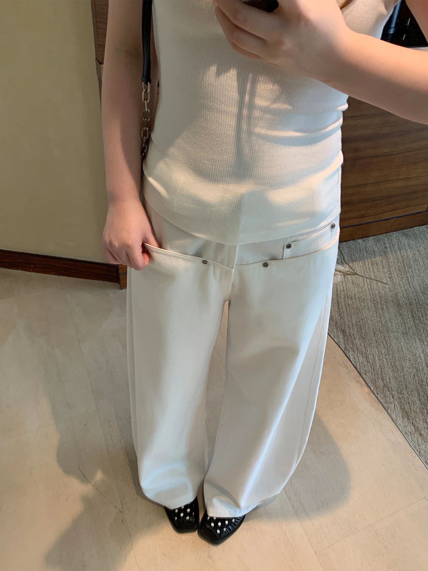 

Casual Pants Vegetable Orbs Intelligence Aesthetic 370G Lyocell Cotton Wide Leg Knife Shape Loose Fit Versatile Long Trousers