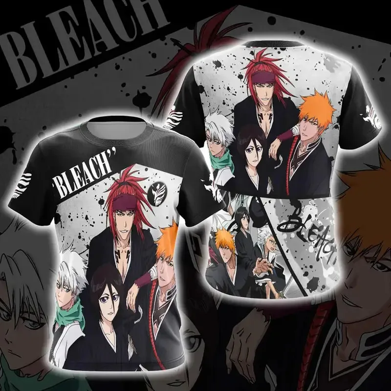 Anime Manga Bleach Kurosaki Ichigo 3D Printed O-neck Kids Cosplay Short sleeve Tops Fashion Harajuku Y2k Unisex Clothing