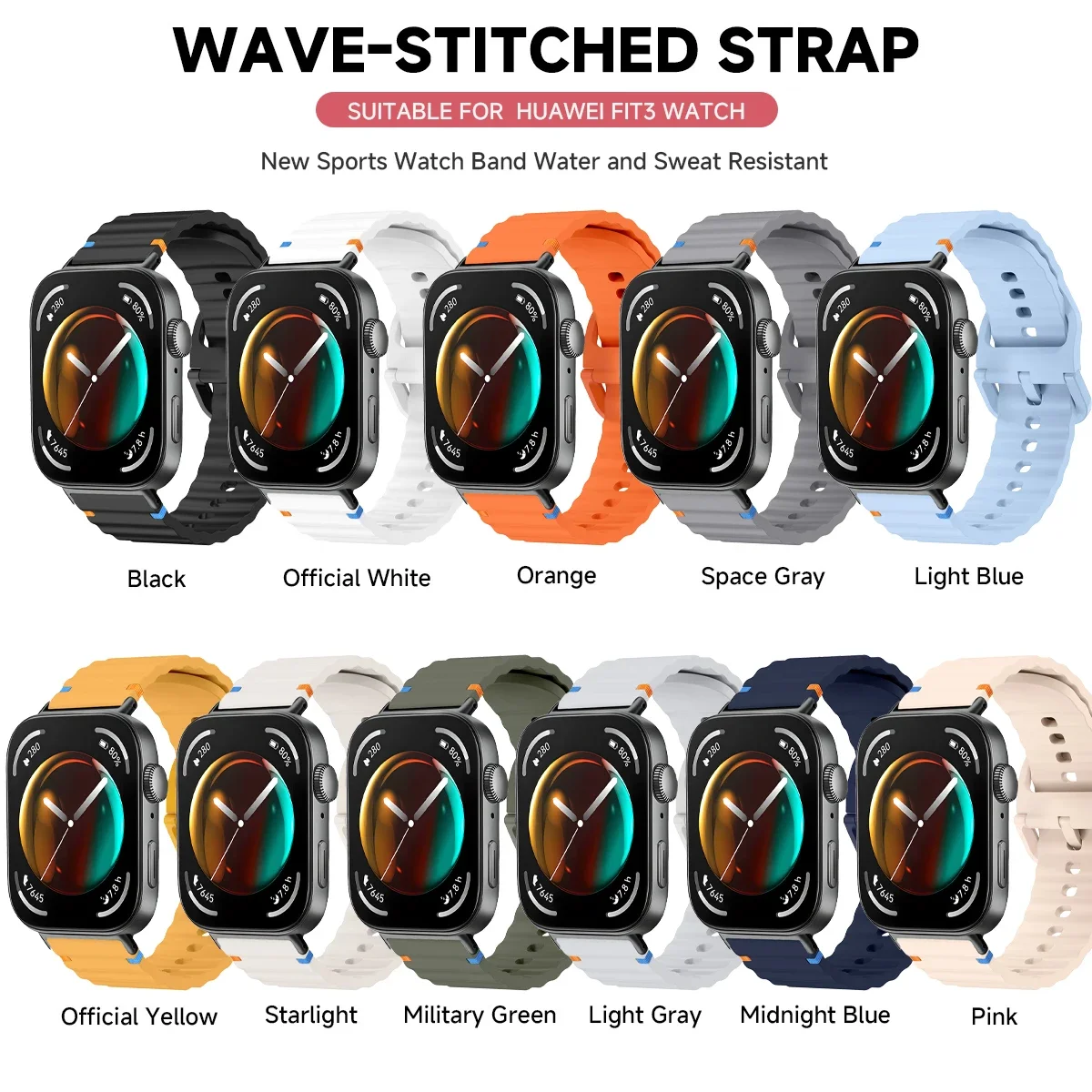 Sports Silicone Strap For Huawei Watch Fit 3 Watchband Replaceable Breathable Wristband For Huawei Watch Fit2/1 Bracelet Correa