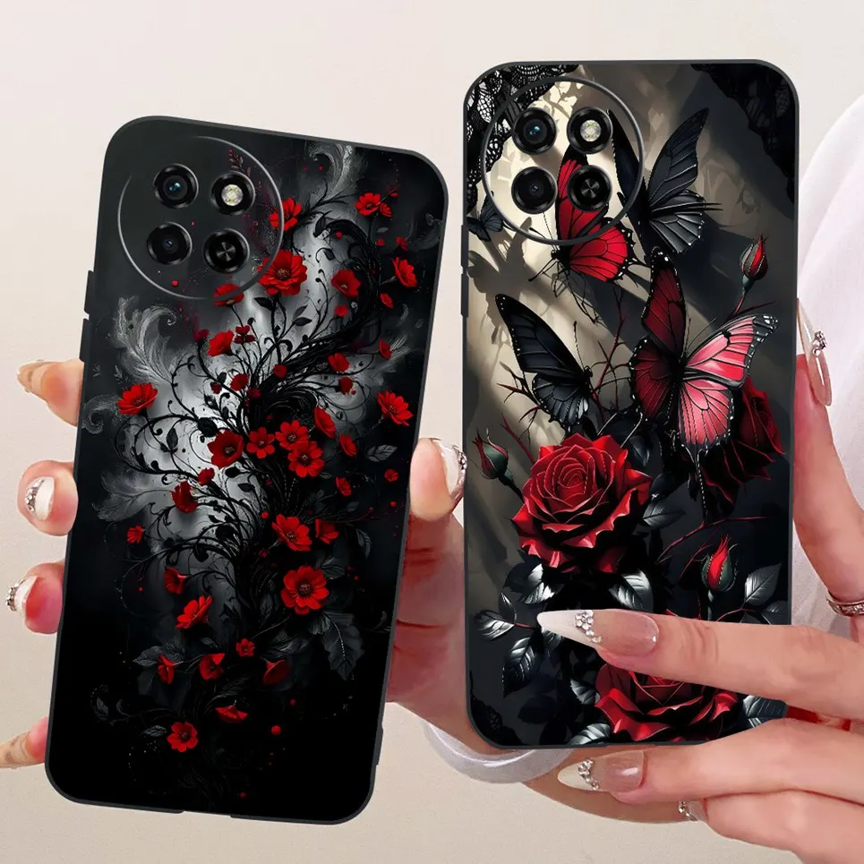 ل Tecno Spark 30 Pro 4G / Spark 30 30C 5G جراب هاتف ملون فراشة زهرة المرأة لينة سيليكون غلاف ماتي الغطاء الخلفي #4