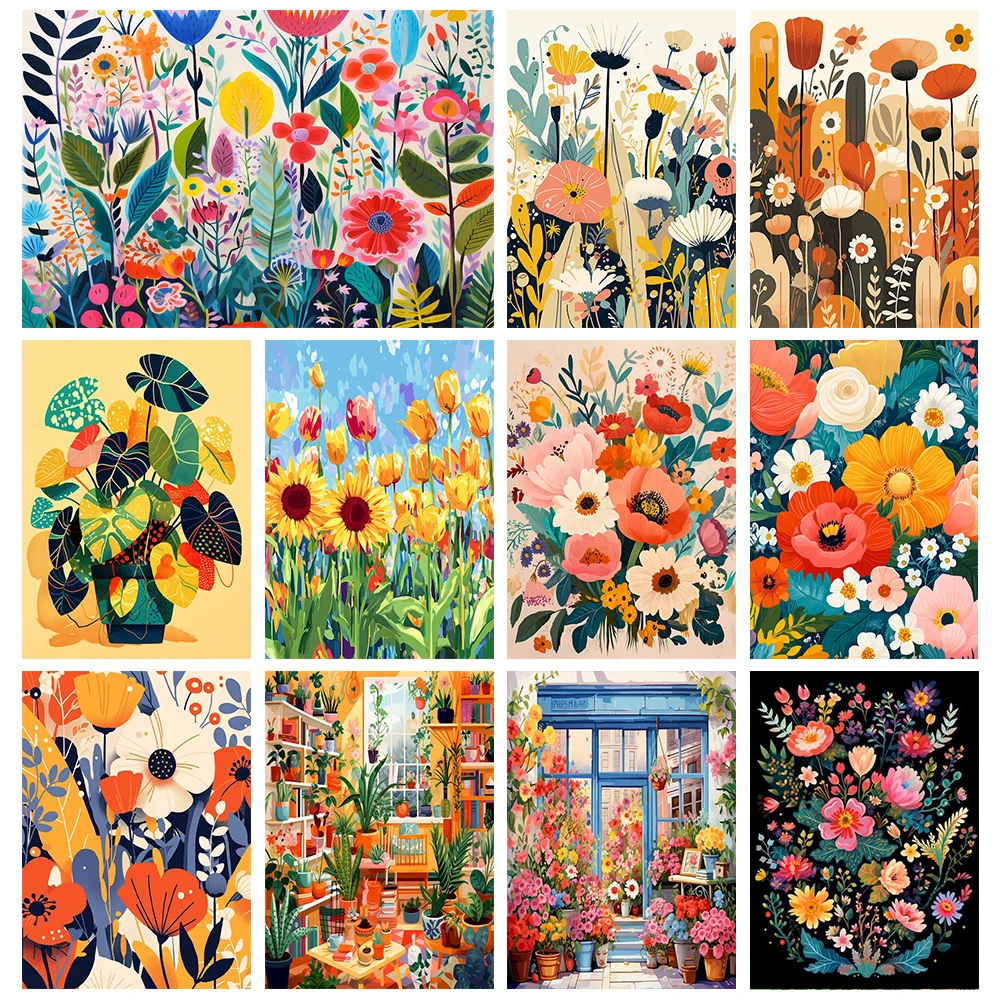 5D DIY Diamond Painting Flowers Plant Potted Full Diamond Mosaic Embroidery Kits Handmade Wall Art for Adults Home Decor